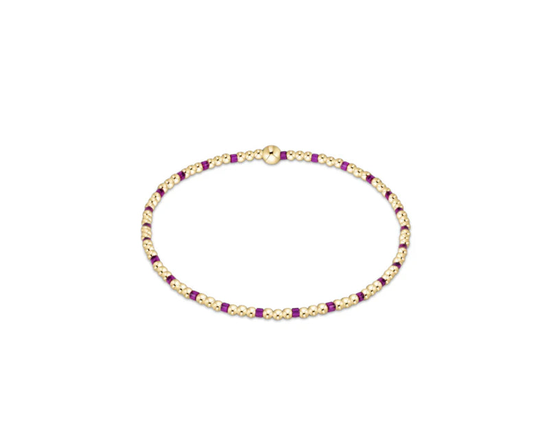 egirl Hope Sincerity Pattern 2mm Bead Bracelet - Fuchsia