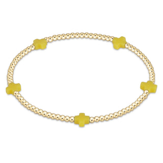 egirl Signature Cross Small 2mm Gold Bracelet - Canary - J.A. Whitney