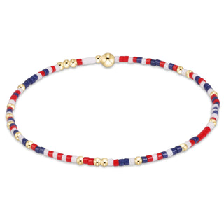 red white and blue small bead bracelet