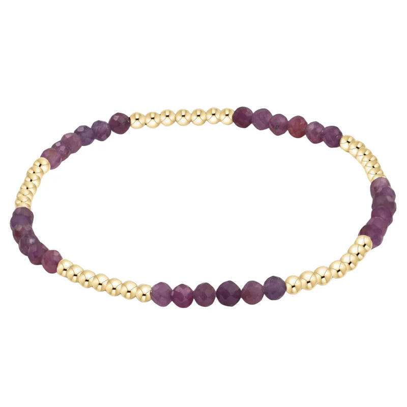 Blissful Pattern 2.5mm Bead Bracelet - Ruby