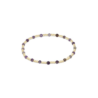 Gemstone Gold Sincerity Pattern 3mm Bead Bracelet - Amethyst - J.A. Whitney