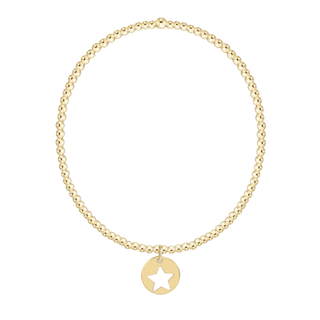 Classic Gold 2mm Bracelet - Star Small Gold Disc