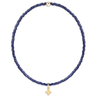 Hope Classic Navy Bracelet - Signature Cross Small Gold Charm