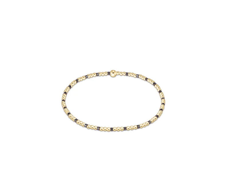 Hope Sincerity Pattern 2mm Bead Bracelet - Taupe With A Twist