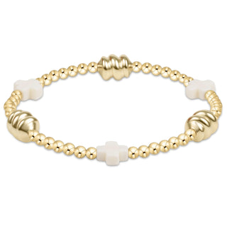 Signature Cross Off-White & Admire Gold 2mm Gold Bracelet