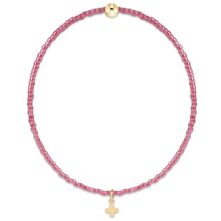 Hope Classic Pink Champagne Bracelet - Signature Cross Small Gold Charm