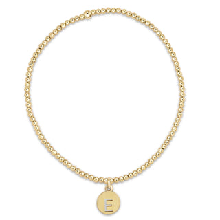 Classic Gold 2mm Bead Bracelet - Respect Small Gold Disc - J.A. Whitney