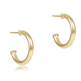 Round Gold 0.5" Post Hoop - 2mm - Smooth - J.A. Whitney