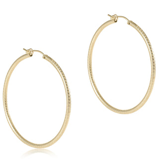 Round Gold 2" Hoop - Textured - J.A. Whitney