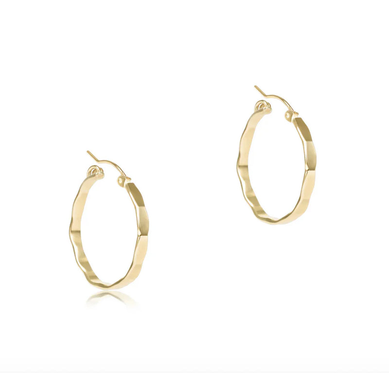 Scalloped Round Gold 1.25" Hoop - Smooth