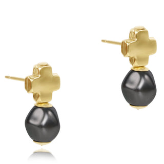 Signature Cross Gold Stud - Classic Pearl Dark Grey - J.A. Whitney