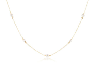 17 inch Choker Simplicity Chain Gold 4MM Pearl by enewton