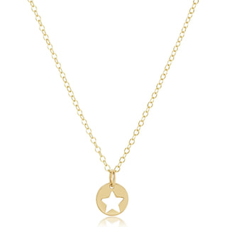 16" Necklace Gold - Star Small Gold Disc - J.A. Whitney