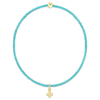 Hope Classic Turquoise Bracelet - Signature Cross Small Gold Charm - J.A. Whitney