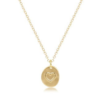 16" Necklace Gold - Inspire Love Small Gold Disc - J.A. Whitney