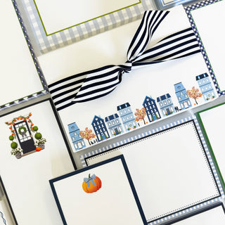 Pumpkin w/ Gingham Bow 4X5 Notepad