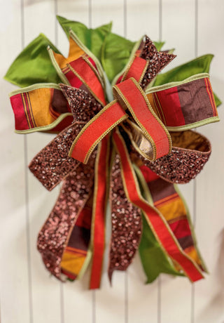 Medium Fancy Fall Featuring Brown Confetti & Plaid Ribbons