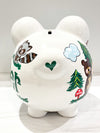 Hand-Painted Personalized Piggy Bank - Forest Animals *TEMPORARILY UNAVAILABLE - See description for details