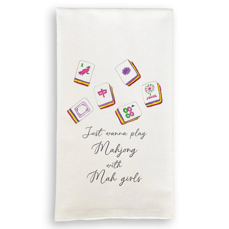 Mahjong w/ Mah Girls Dish Towel
