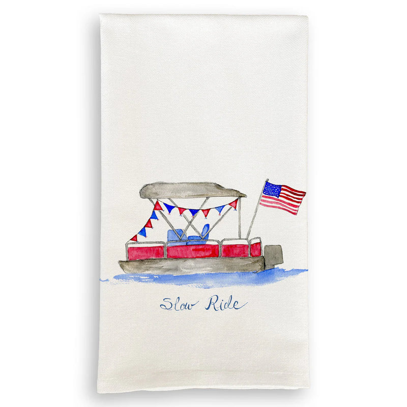 Slow Ride / Pontoon Boat Dish Towel
