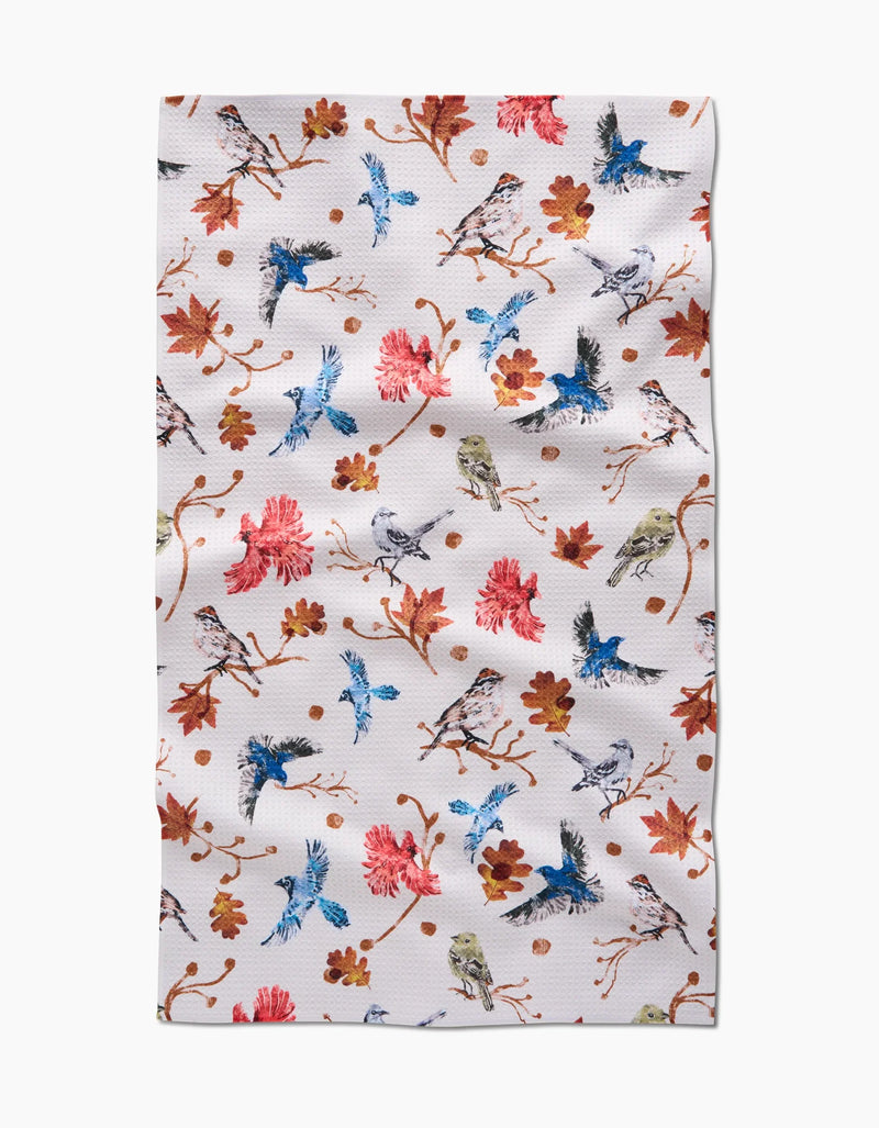 Autumnal Bird Skies Kitchen Tea Towel