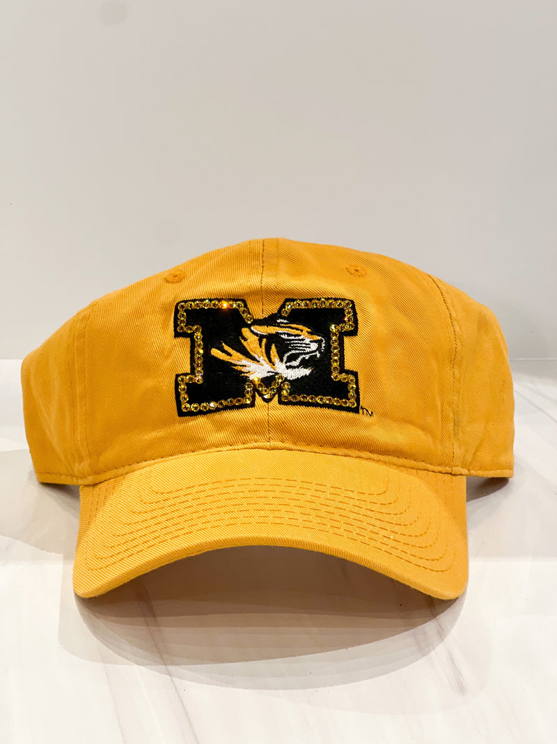 Gold University of Missouri Bling Baseball Hat