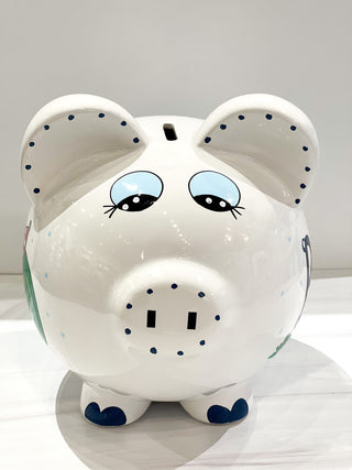 Hand-Painted Personalized Piggy Bank - Golf
