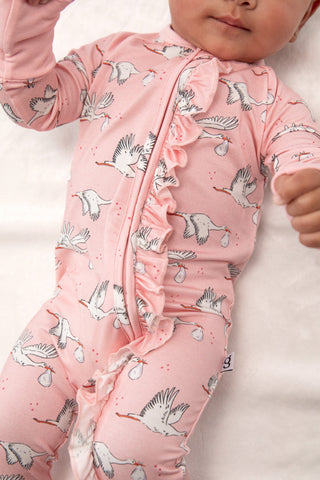 Stork Girl Long Sleeve Zip PJ