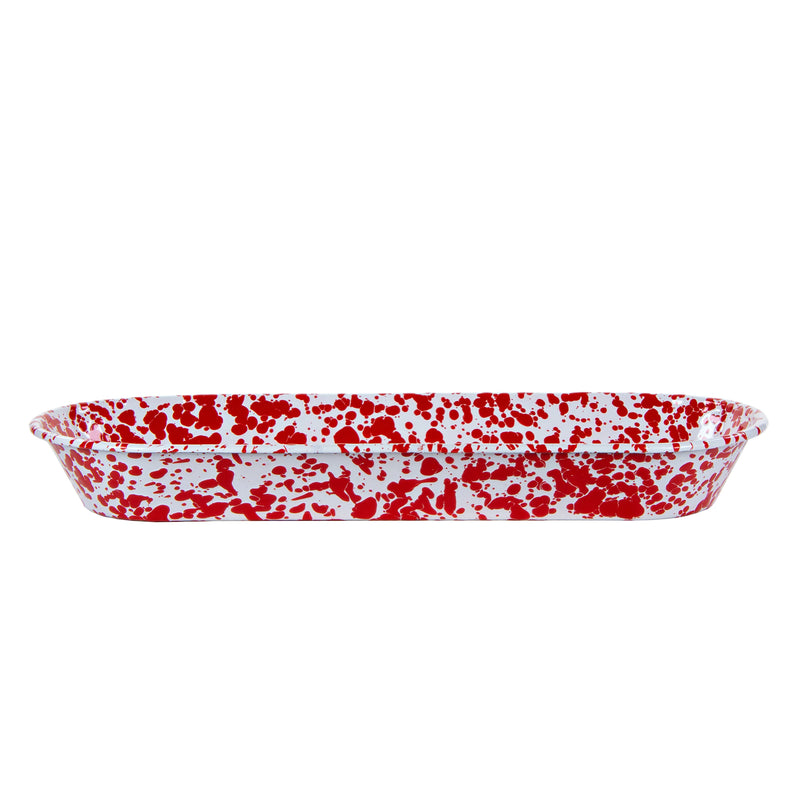 Red Swirl Oval Basket