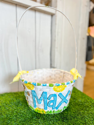 Hand Painted Easter Basket - Boy Cross