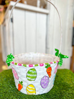 Hand Painted Easter Basket - Girl Chick & Bunny