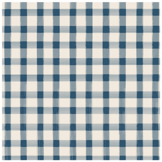 Navy Painted Check Cocktail Napkin