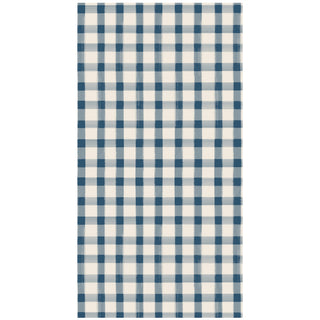 Navy Painted Check Guest Napkin