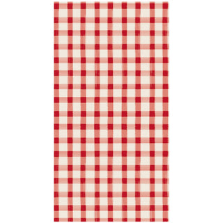 Red Painted Check Guest Napkin