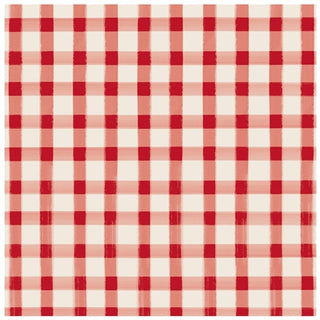square cocktail napkins with red and white check 