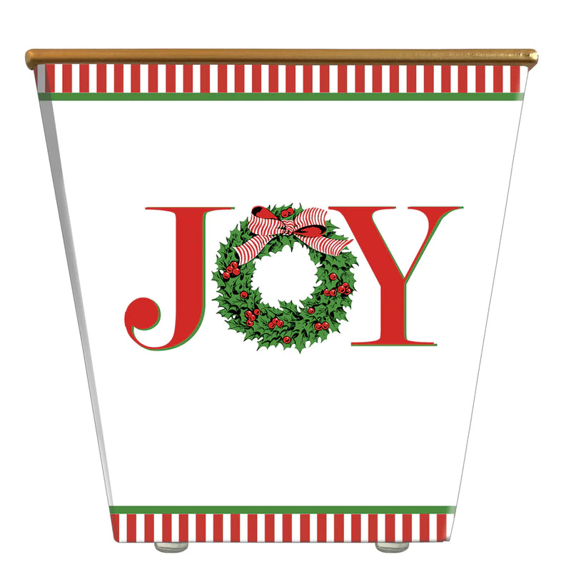 Joy Holly Wreath Cachepot Candle