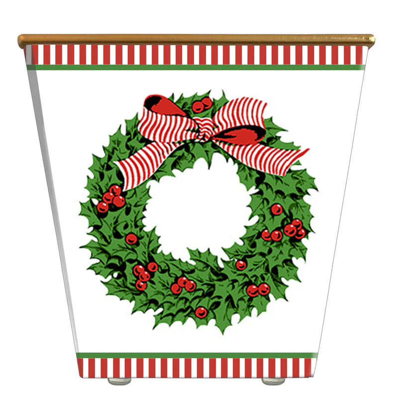 Holly Wreath Cachepot Candle