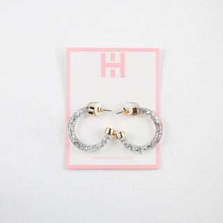 Mini Silver Glitter Hoops - J.A. Whitney