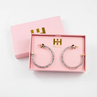 Silver Glitter Hoops - J.A. Whitney