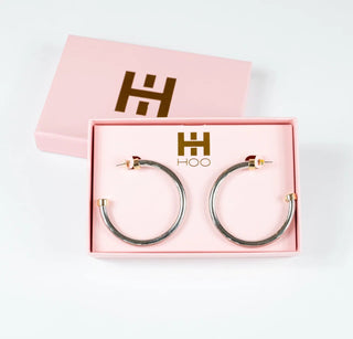 Silver w/ Gold Caps Hoops - J.A. Whitney