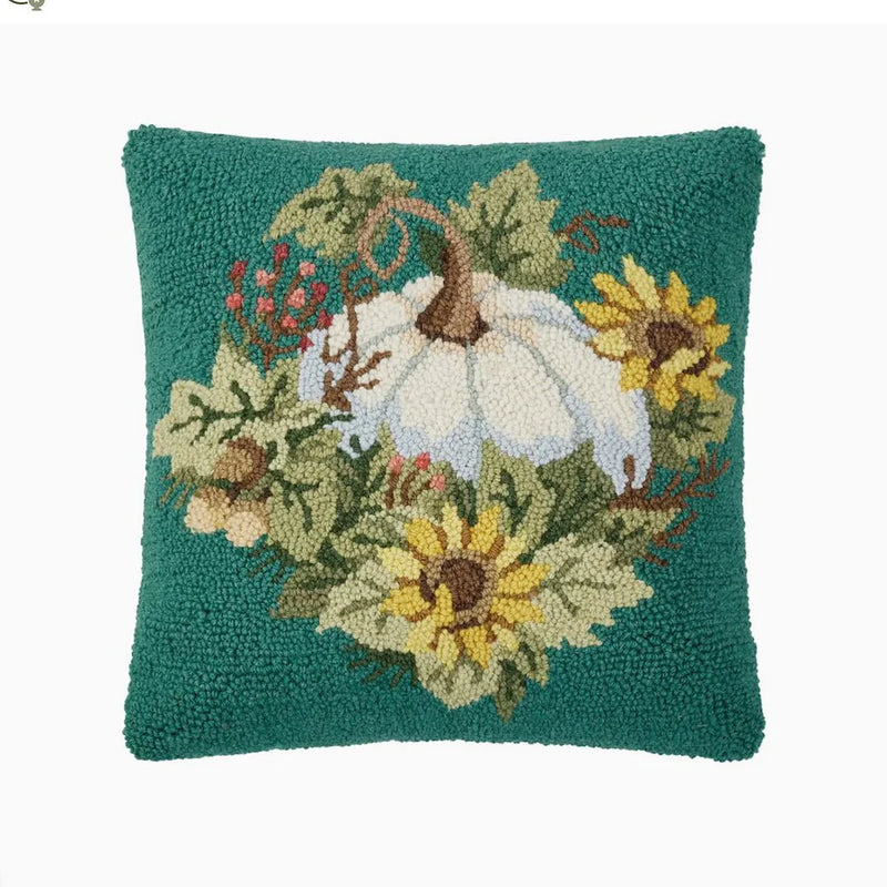 Teal / White Pumpkin 16"x16" Pillow