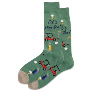 Green Let's Par-Tee  - Men's Crew Socks