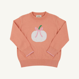 The Beaufort Bonnet Company - Isabelle's Intarsia Sweater - Pink w/ Pumpkin
