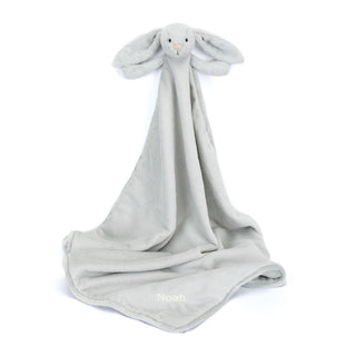 Bashful Silver Bunny Blankie (Personalization Included) - J.A. Whitney