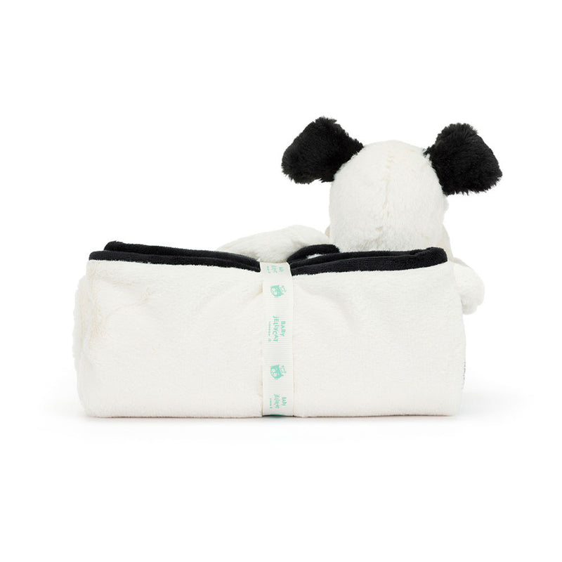 Bashful Black & Cream Puppy Blankie (Personalization Available)