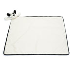 Bashful Black & Cream Puppy Blankie (Personalization Available)