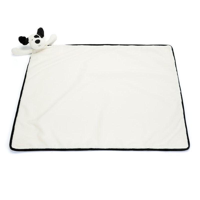 Bashful Black & Cream Puppy Blankie (Personalization Available)