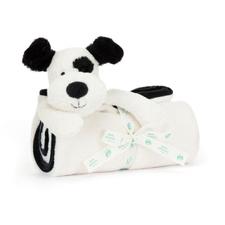 Bashful Black & Cream Puppy Blankie (Personalization Included)