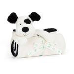 Bashful Black & Cream Puppy Blankie (Personalization Available)
