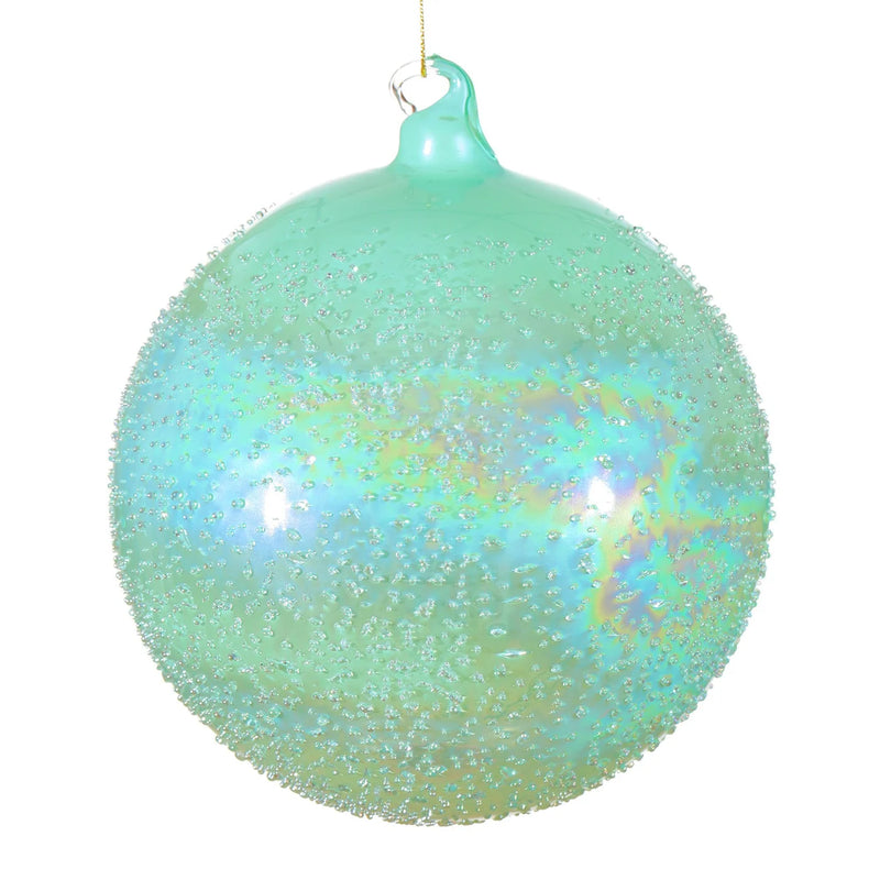 120MM Green Beaded Glass Ball Ornament